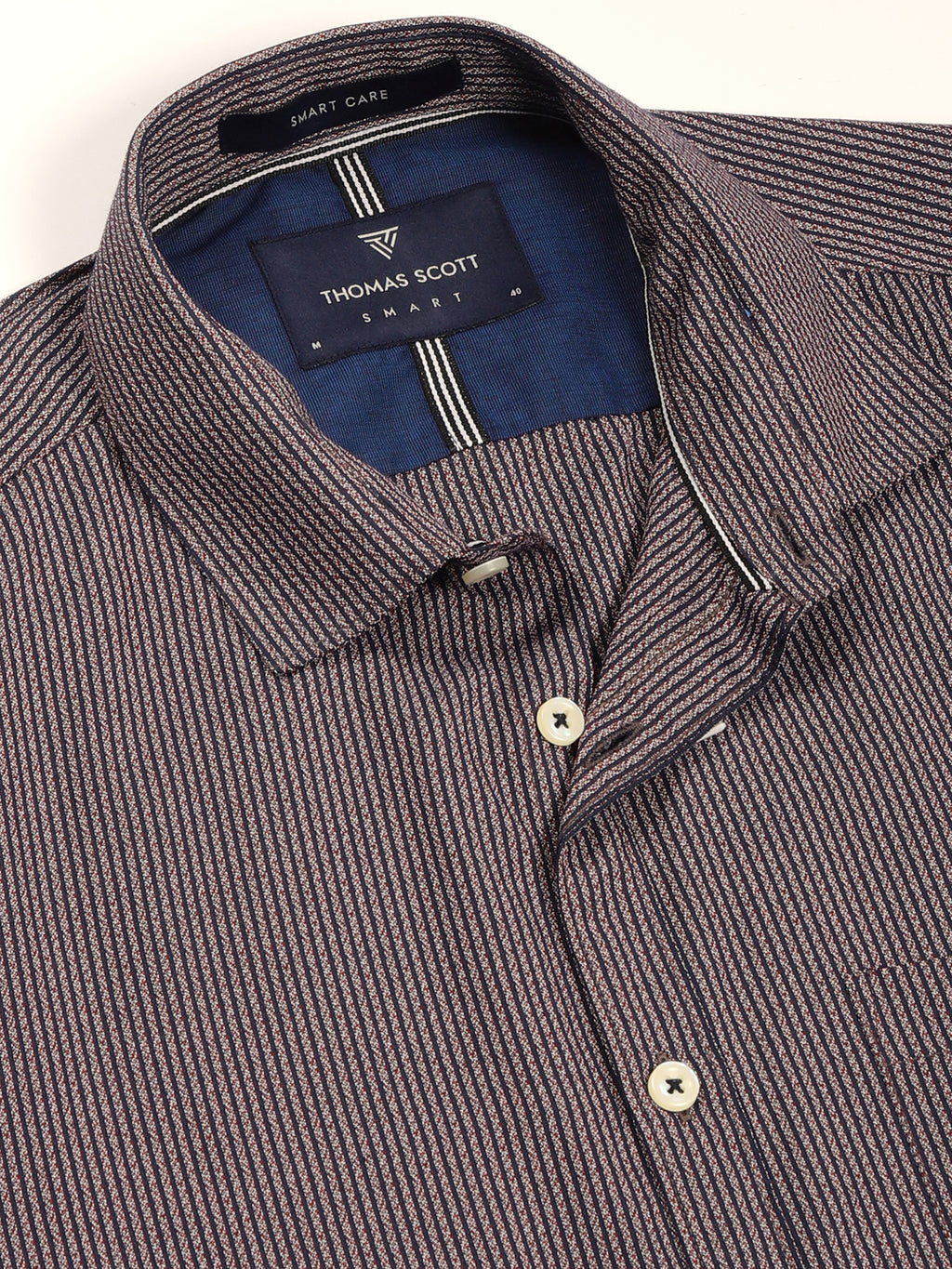 Thomas Scott Men Smart Pinstripes Opaque Striped Formal Shirt