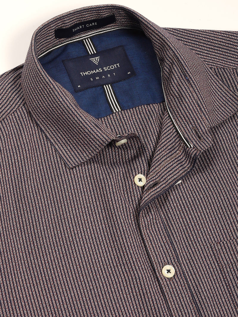 Thomas Scott Men Smart Pinstripes Opaque Striped Formal Shirt