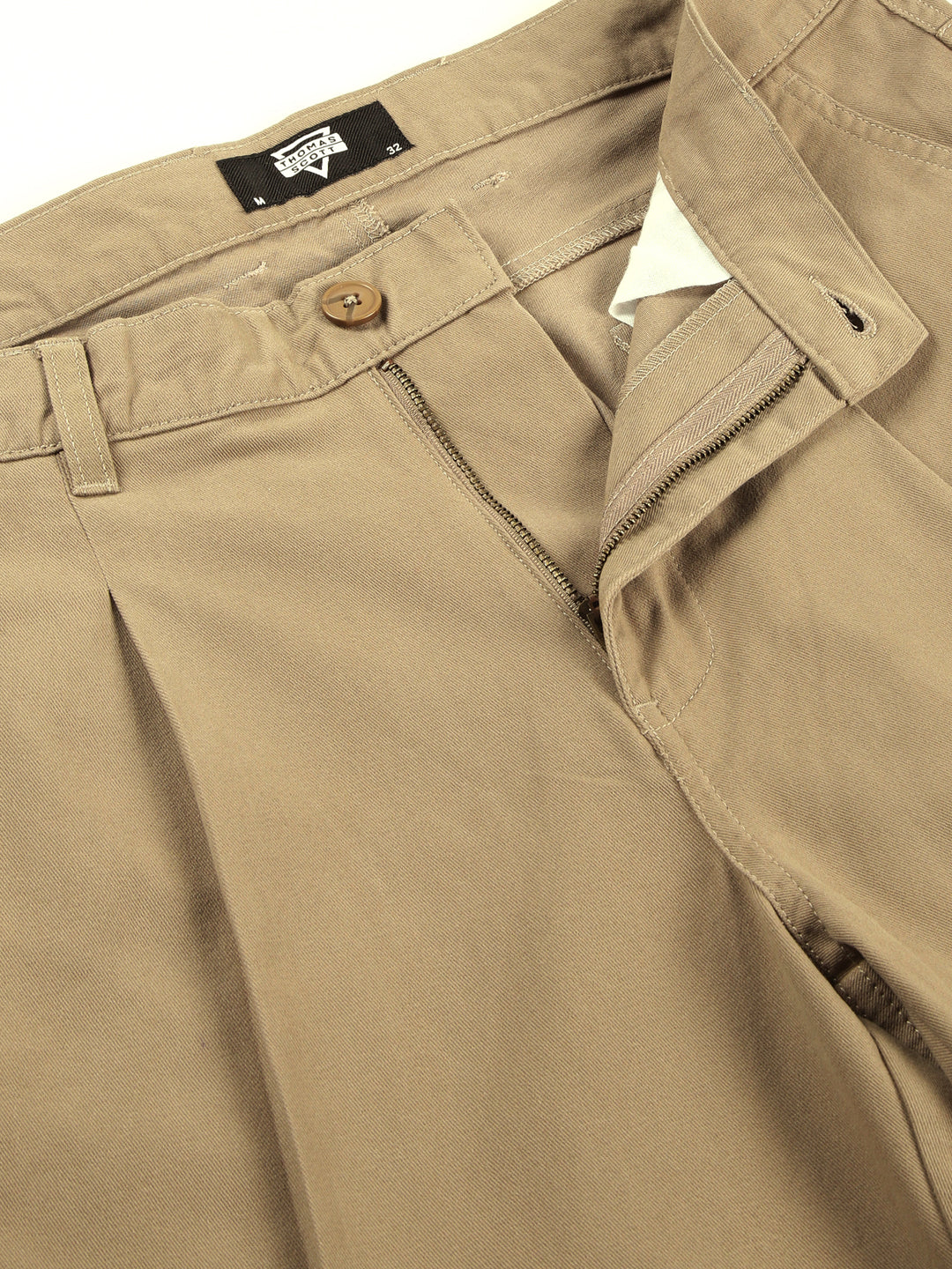 Mid Grey  Smart Straight Fit Easy Wash Pleated Chinos Trousers