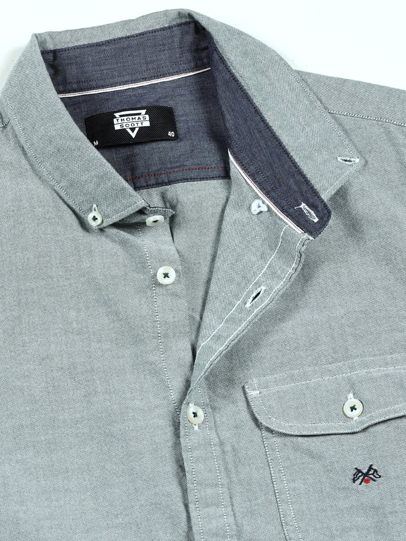 Thomas Scott Men Premium Button-Down Collar Semiformal Shirt
