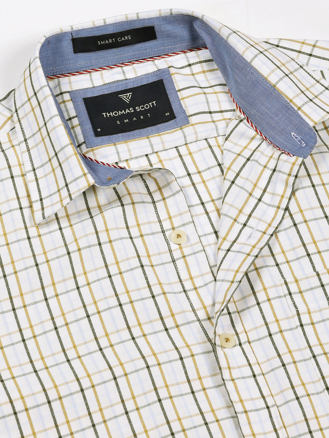 Thomas Scott Men Smart Tartan Checks Opaque Checked Formal Shirt