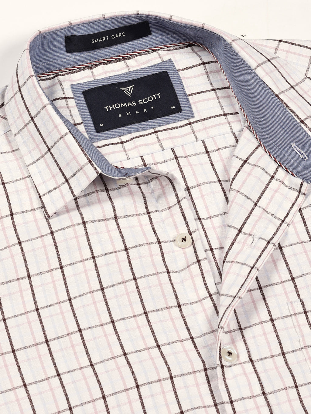Thomas Scott Men Smart Tartan Checks Opaque Checked Formal Shirt
