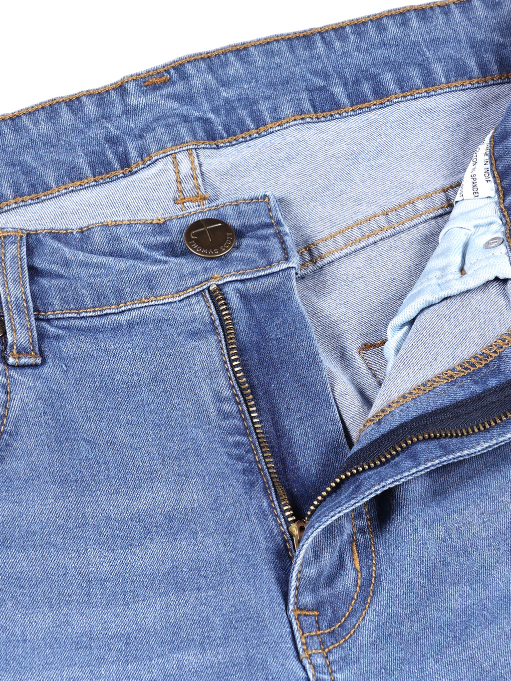 Light Indigo Smart Bootcut Light Fade Stretchable Jeans For Men