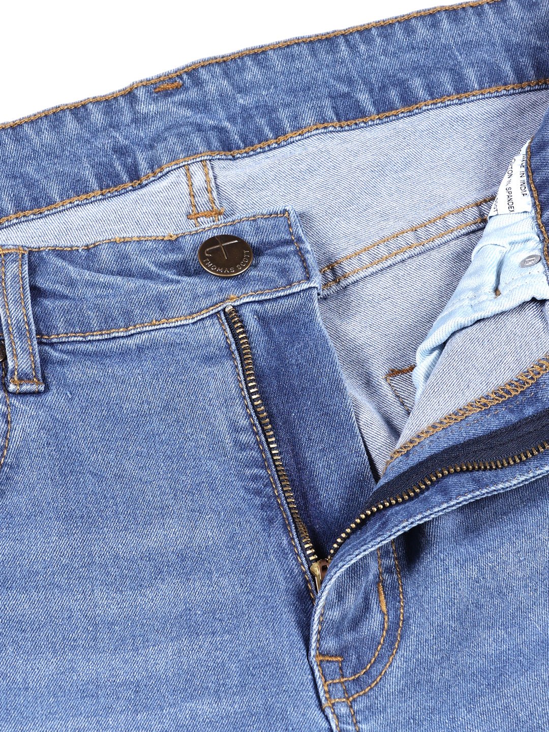 Light Indigo Smart Bootcut Light Fade Stretchable Jeans For Men