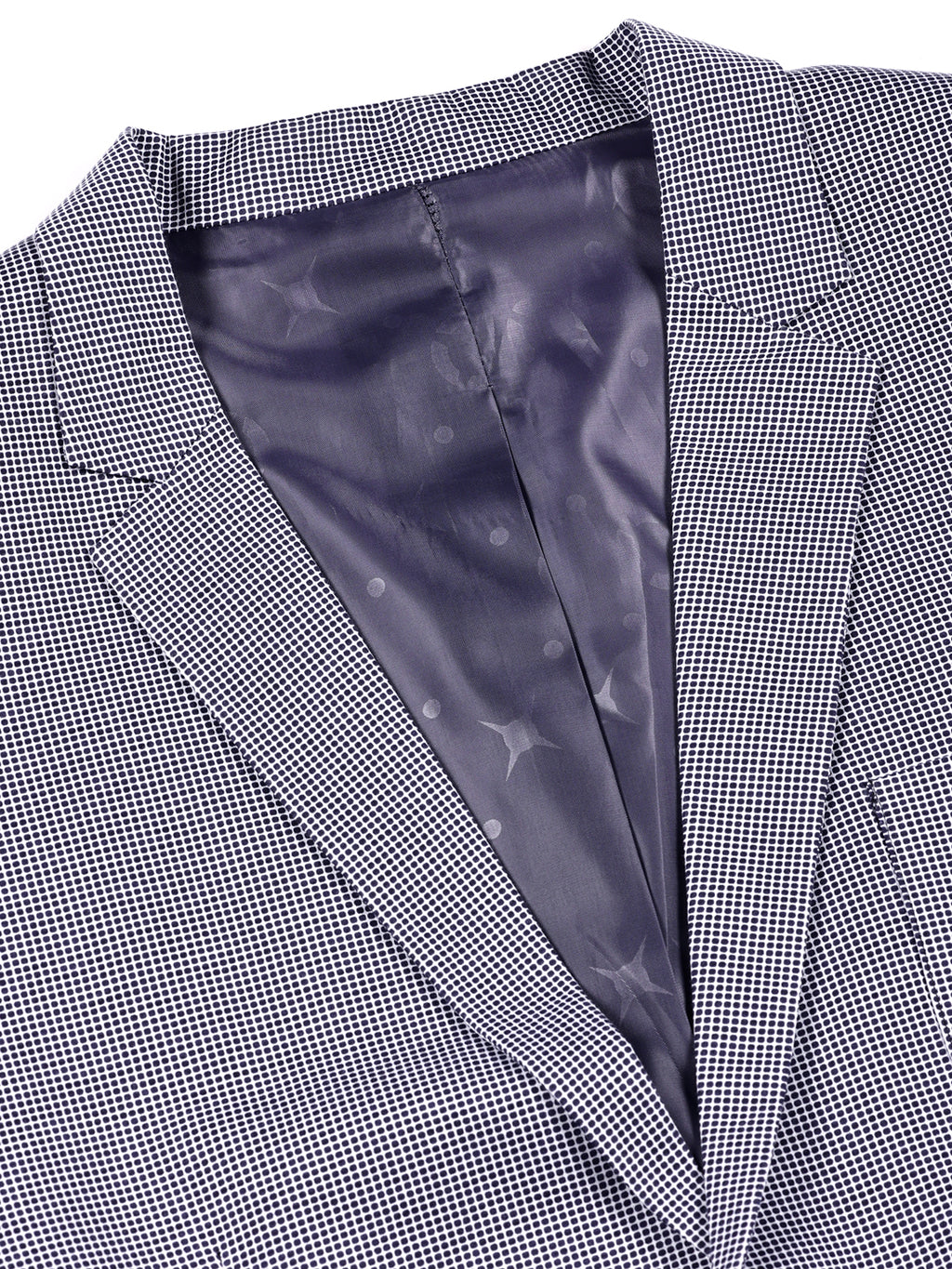 Thomas Scott Men Navy Self-Design Notched Lapel Collar Slim-Fit Casual Blazer