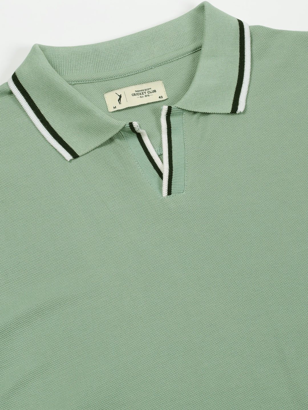 Thomas Scott Men Pista Solid Polo Collar Cotton T-shirt