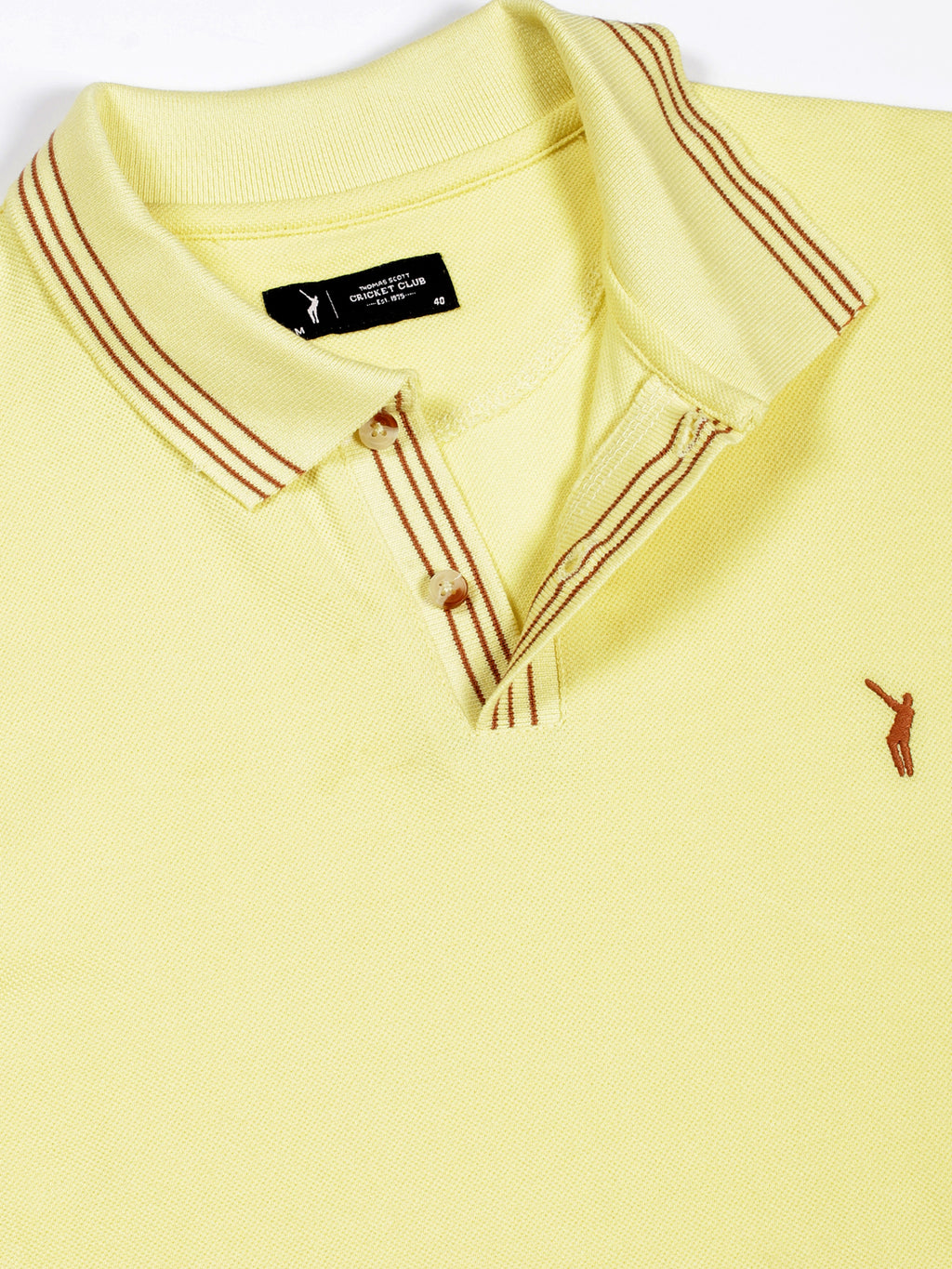 Thomas Scott Men Light Yellow Polo Collar T-shirt