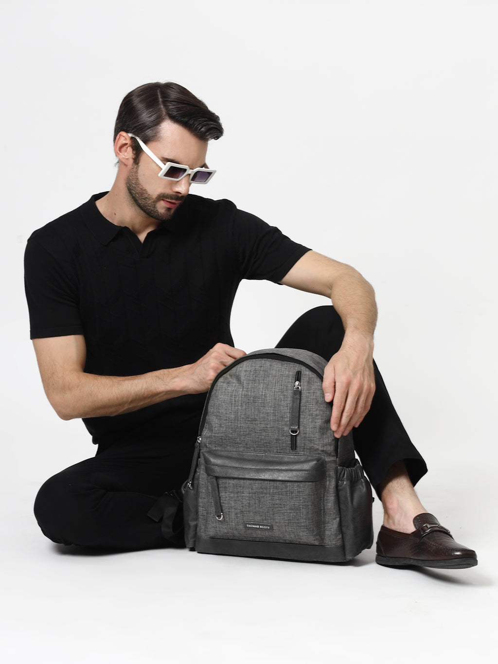 Thomas Scott Men Textured Backpack