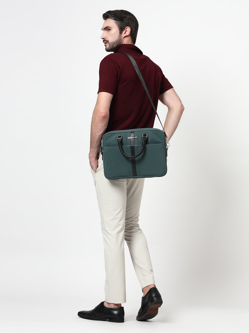 Thomas Scott Men PU Padded Laptop Bag
