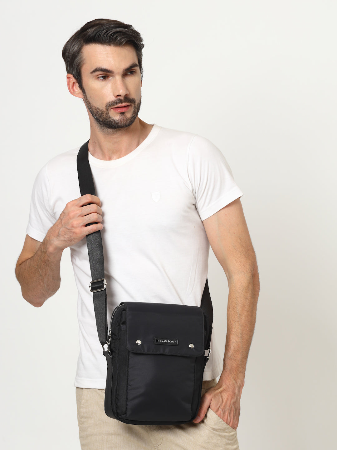 Thomas Scott Men Zippered Messenger Bag