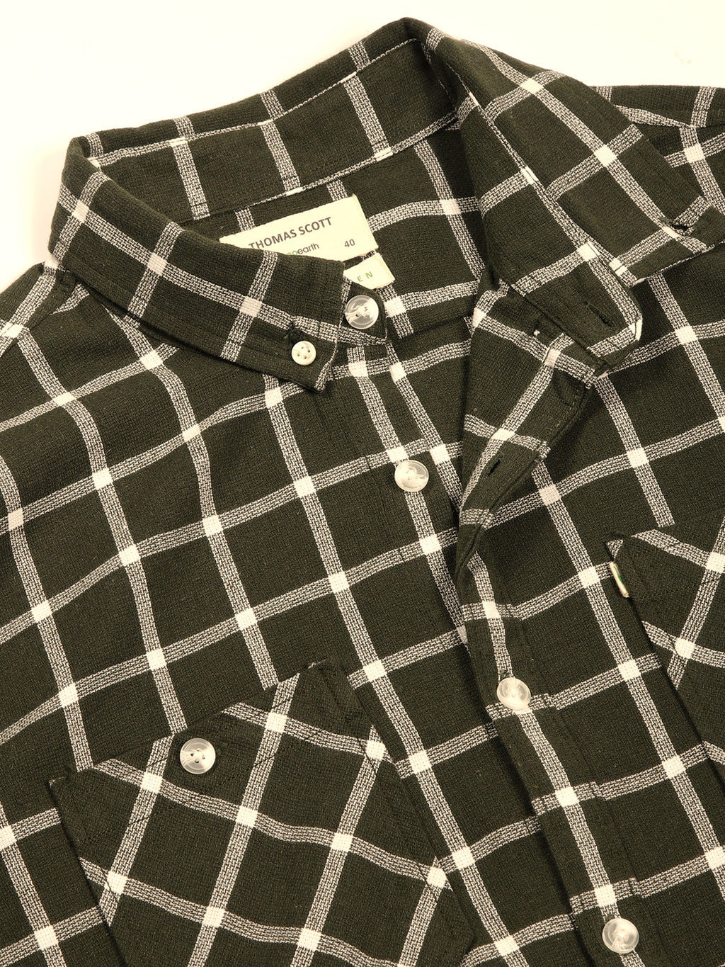 Thomas Scott Men Premium Slim Fit Gingham Checks Opaque Checked Casual Shirt