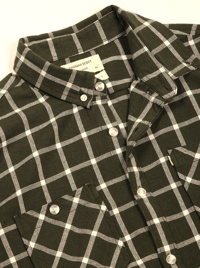 Thomas Scott Men Premium Slim Fit Gingham Checks Opaque Checked Casual Shirt
