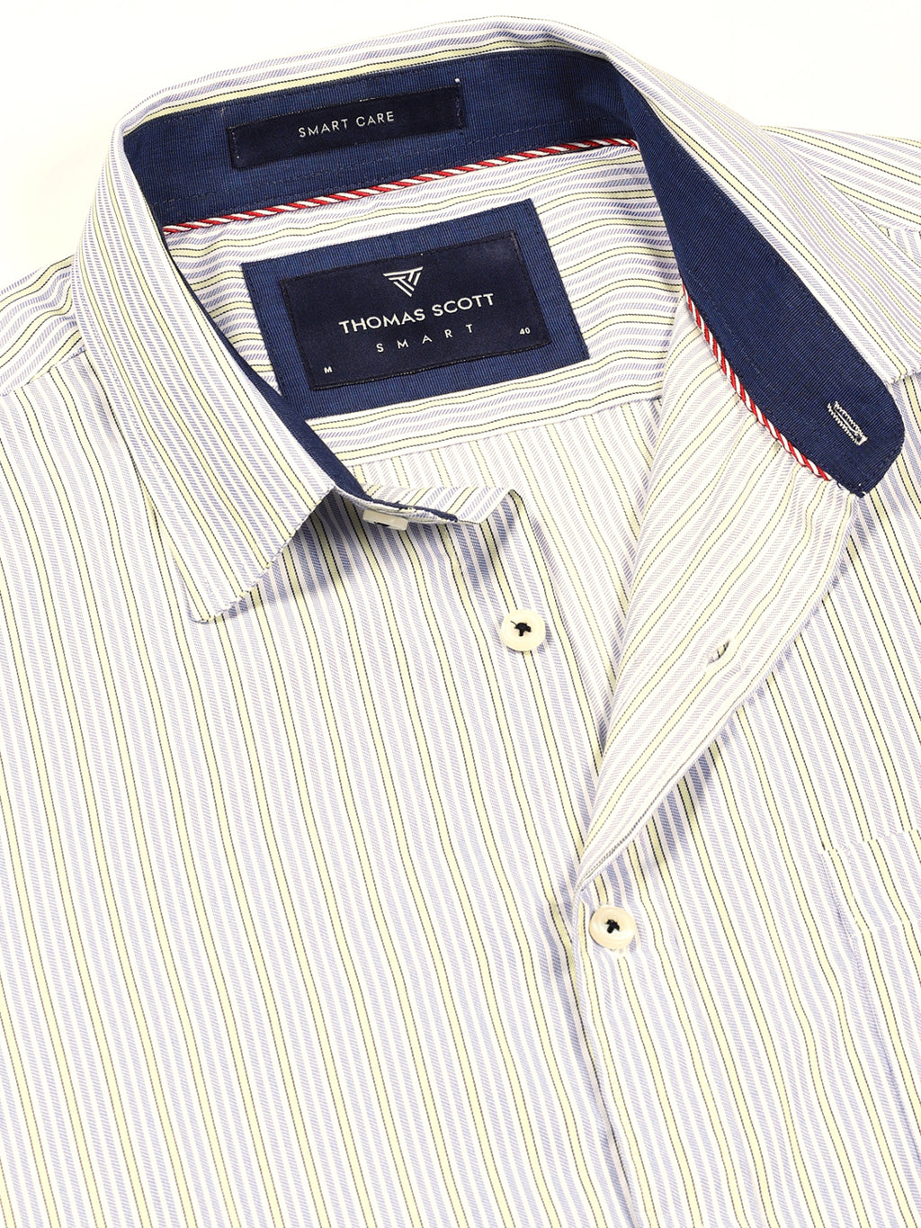 Thomas Scott Men Smart Pinstripes Opaque Striped Formal Shirt