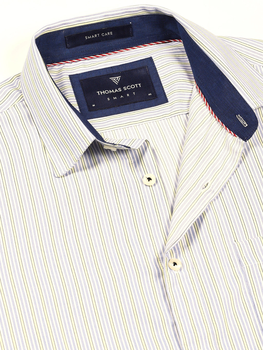Thomas Scott Men Smart Pinstripes Opaque Striped Formal Shirt