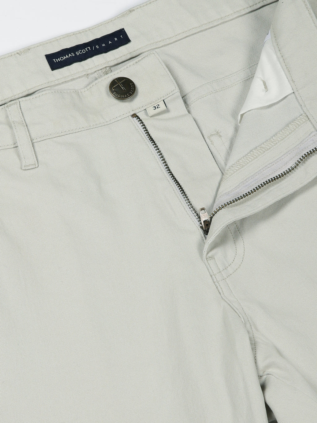 Grey Smart Regular Fit Chino Trousers