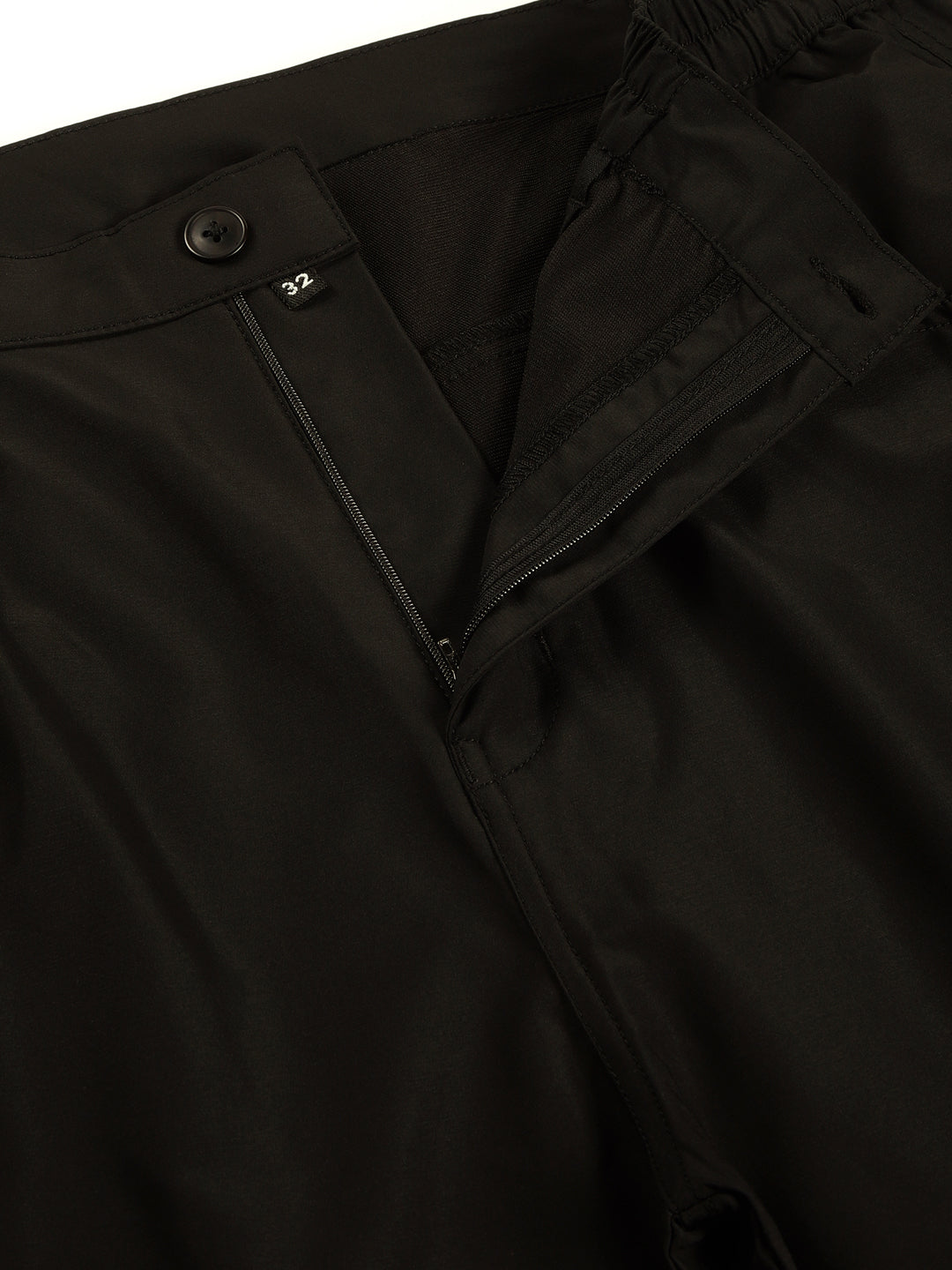 Thomas Scott Men Black Smart Loose Fit Woven Cargo Trousers