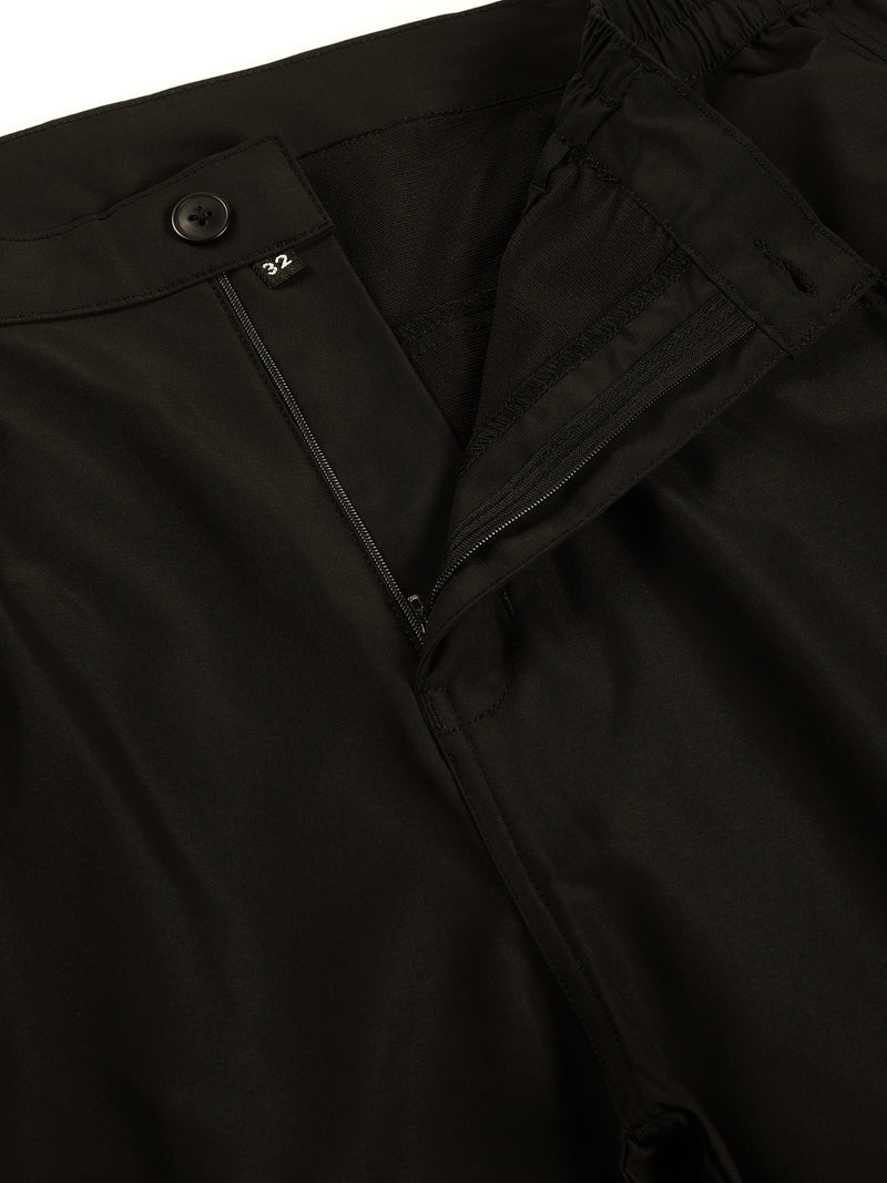 Thomas Scott Men Black Smart Loose Fit Woven Cargo Trousers