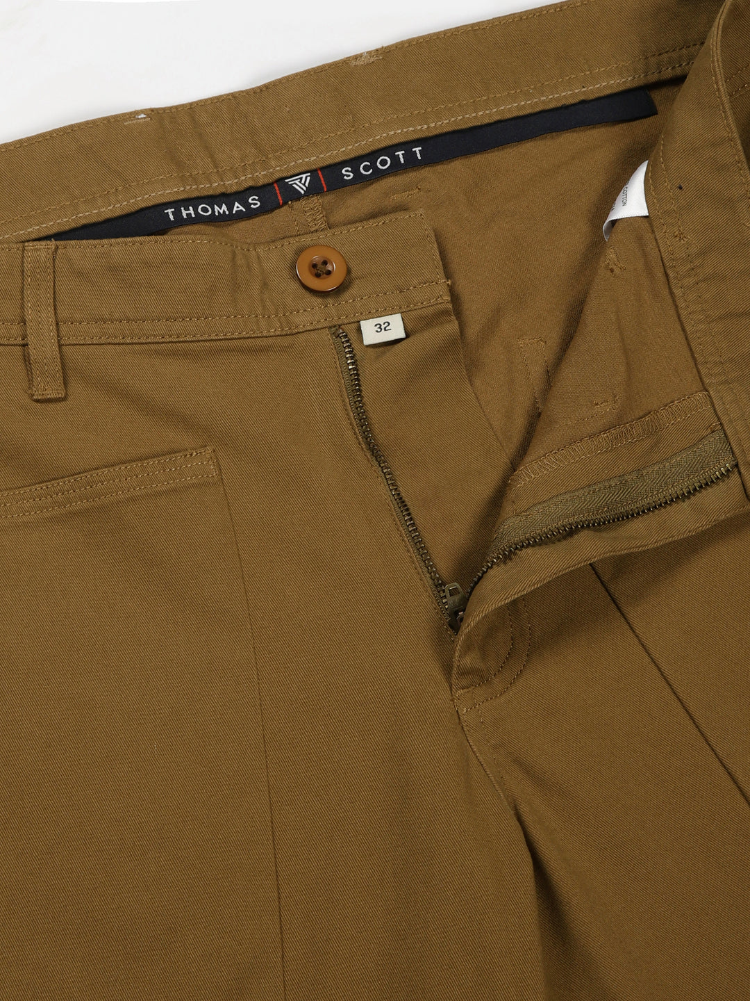 Thomas Scott Men Brown Mid-Rise Straight Fit Woven Trousers