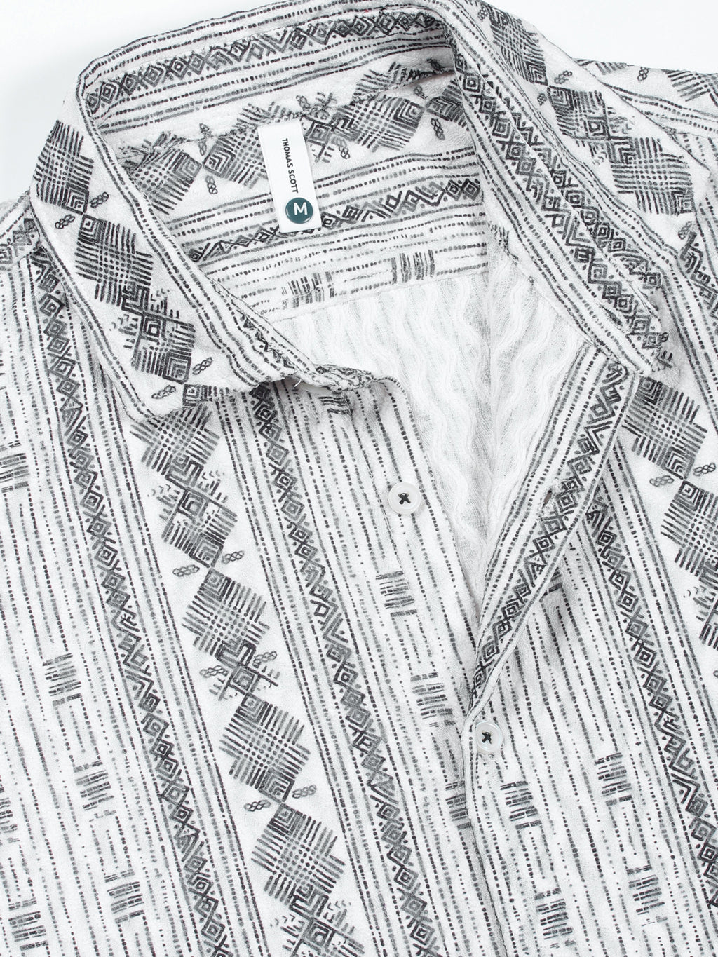 Thomas Scott Men Grey Slim Fit Long Sleeves Abstract Printed Casual Shirt