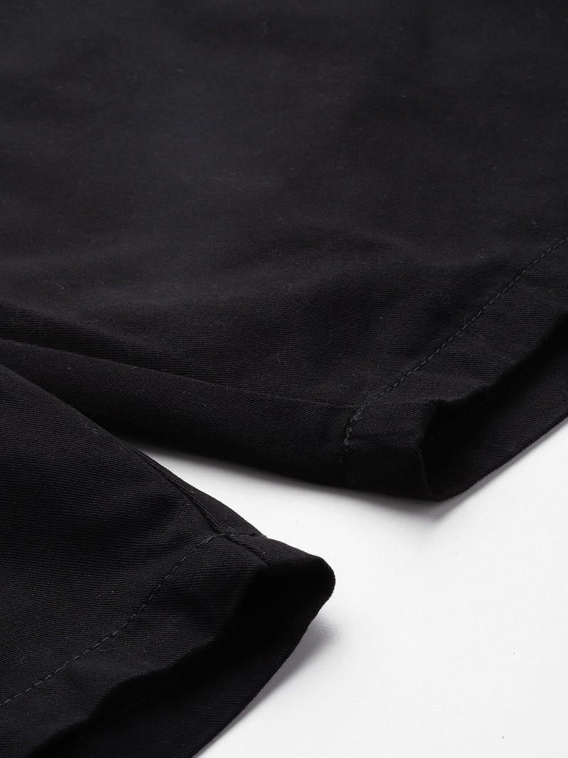 Thomas Scott Men Black Plus Size Solid Mid Rise Regular Fit Cotton Chino ShortsTSS098_Black_40)