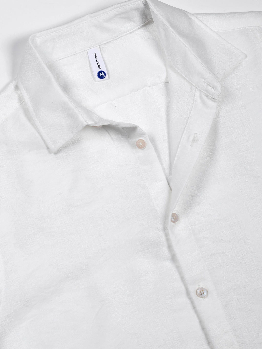 Thomas Scott Men White Slim Fit Long Sleeves Solid Self Design Casual Shirt