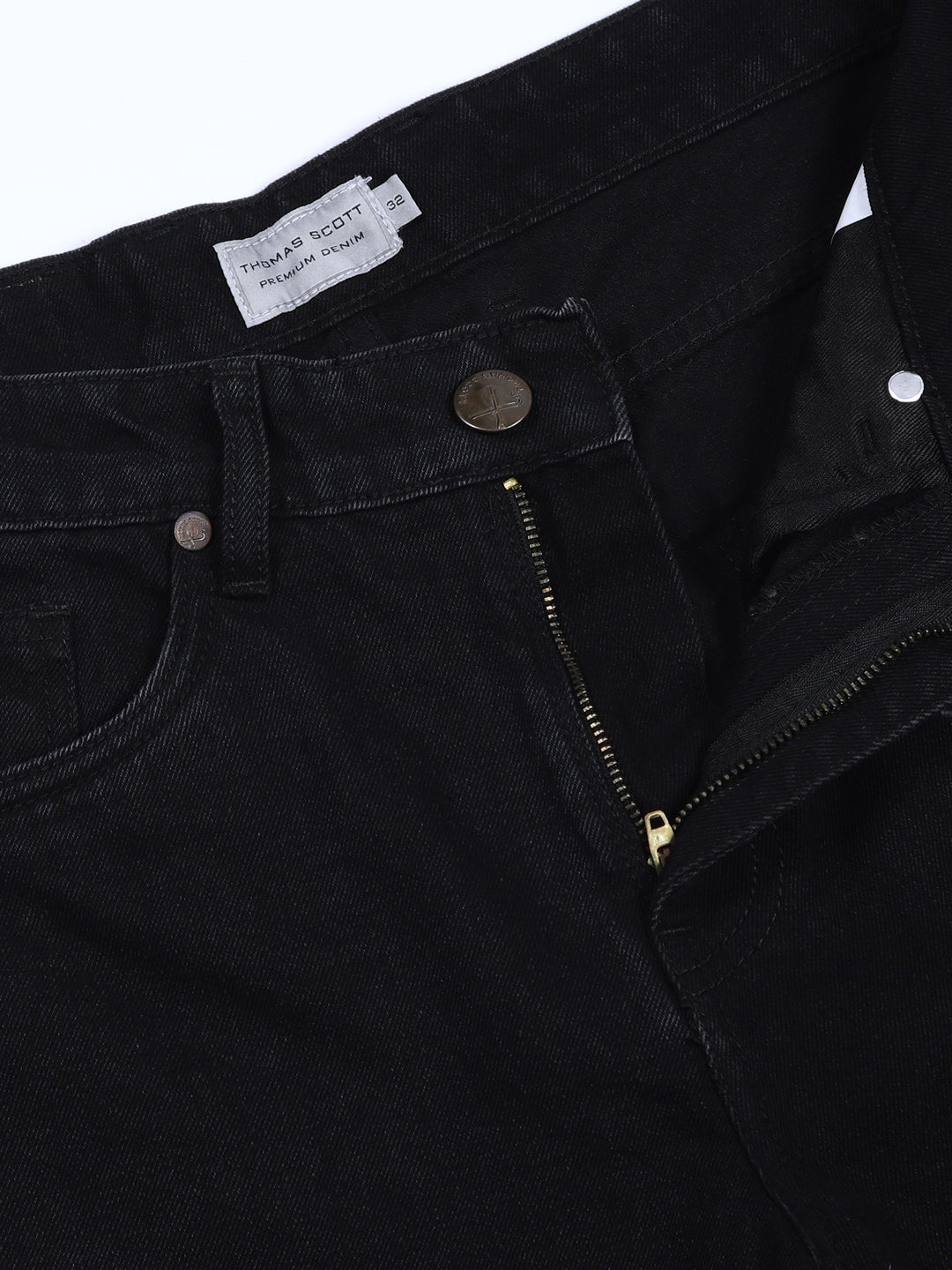 Thomas Scott Men Black Mid-Rise Cotton Baggy Jeans