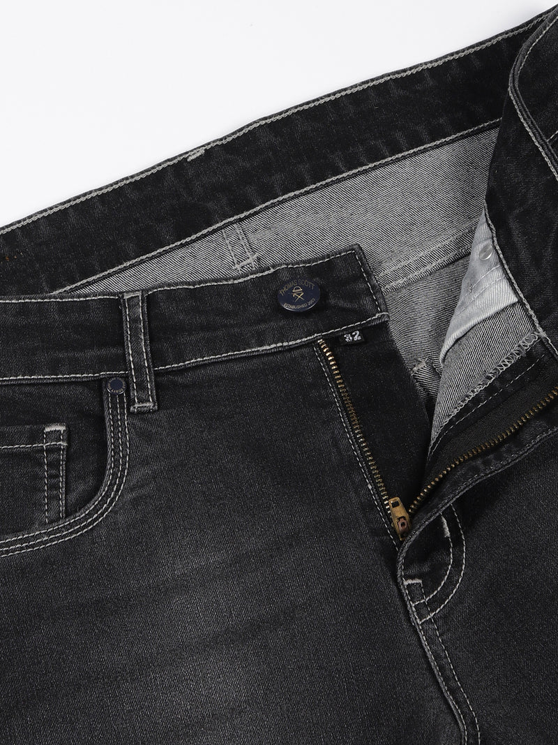 Thomas Scott Men Black Slim Fit Mid-Rise Clean Look Non stretchable Jeans