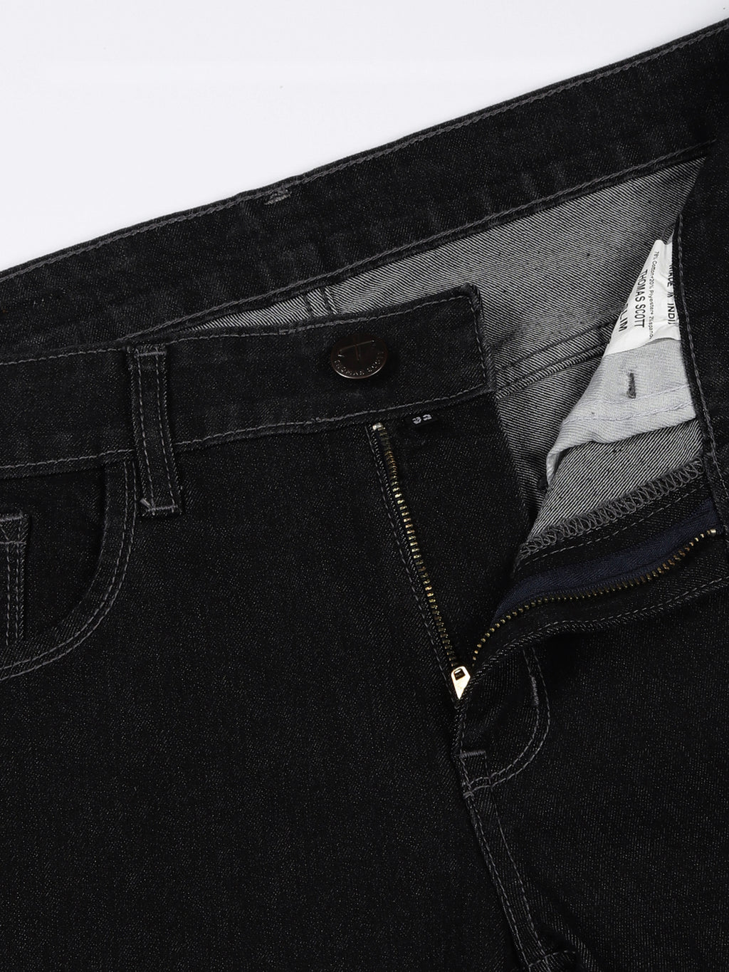 Thomas Scott Men DarkGrey Slim Fit Mid-Rise Clean Look Non stretchable Jeans