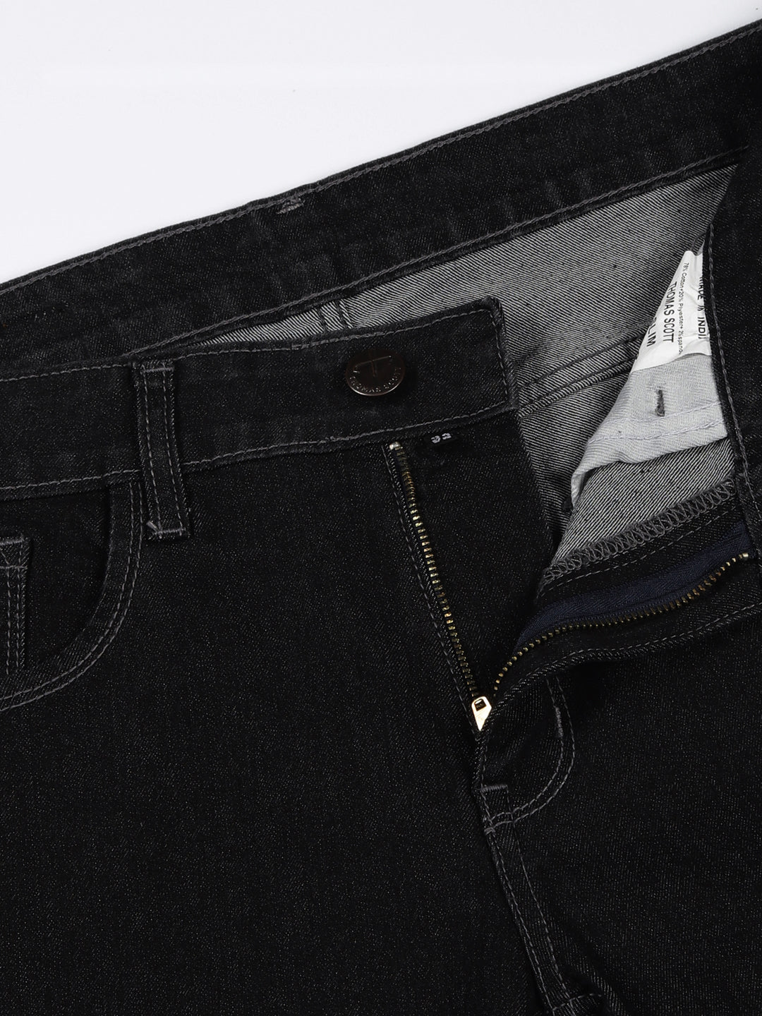 Thomas Scott Men DarkGrey Slim Fit Mid-Rise Clean Look Non stretchable Jeans