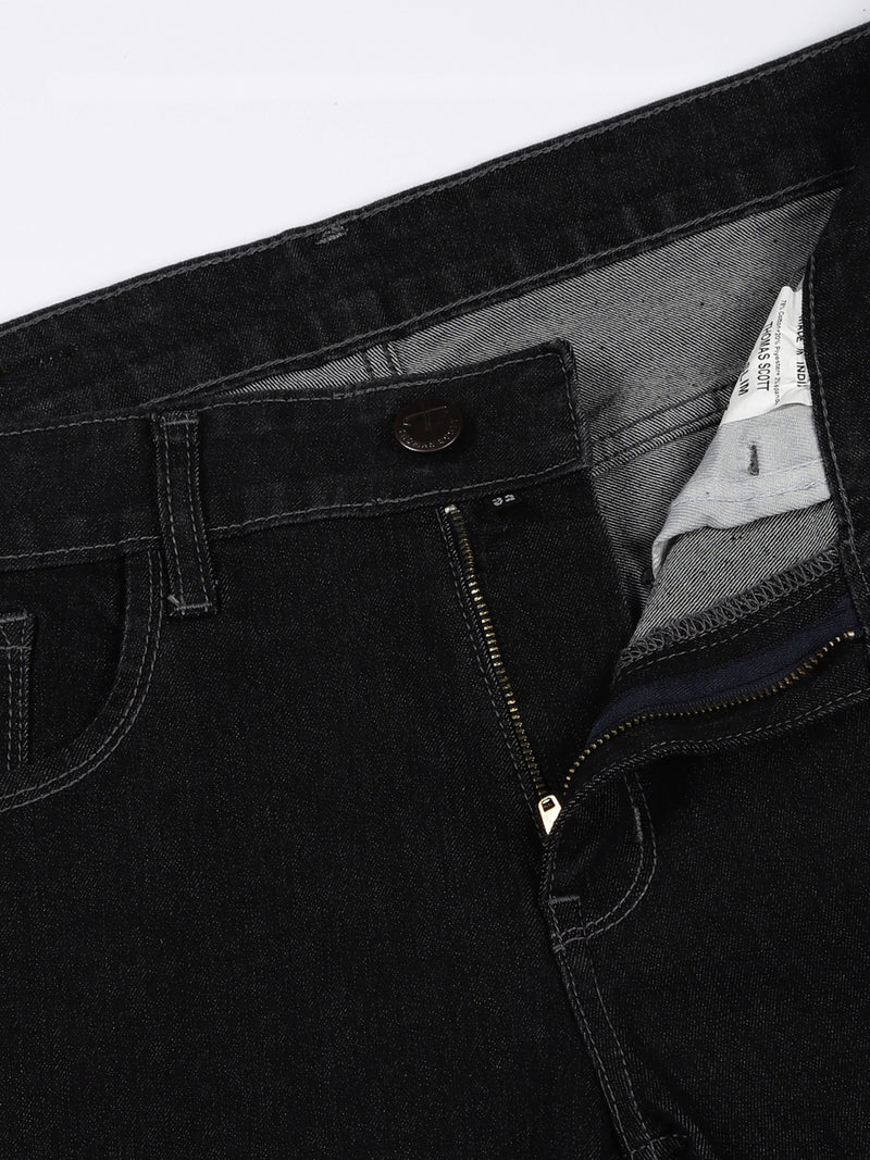 Thomas Scott Men DarkGrey Slim Fit Mid-Rise Clean Look Non stretchable Jeans