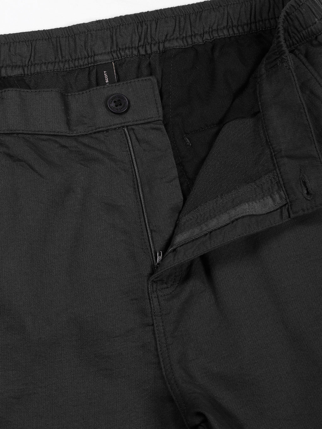 Thomas Scott Men DarkGrey Relaxed Fit Solid Cargo Trousers