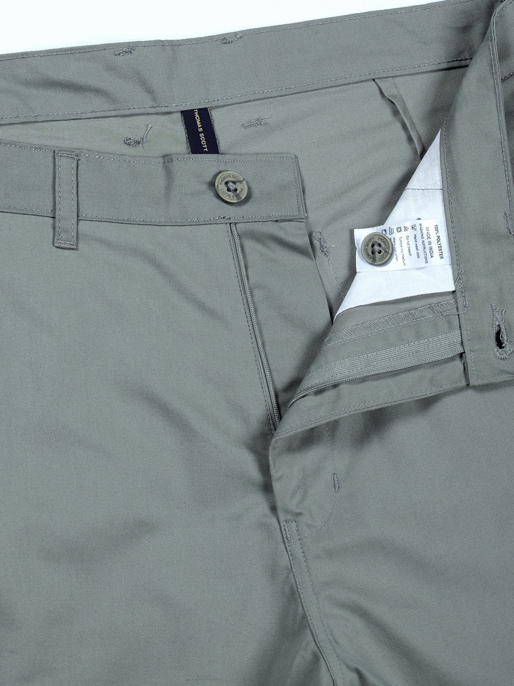 Thomas Scott Men Mint Cotton Mid-Rise Original Cargo Trouser