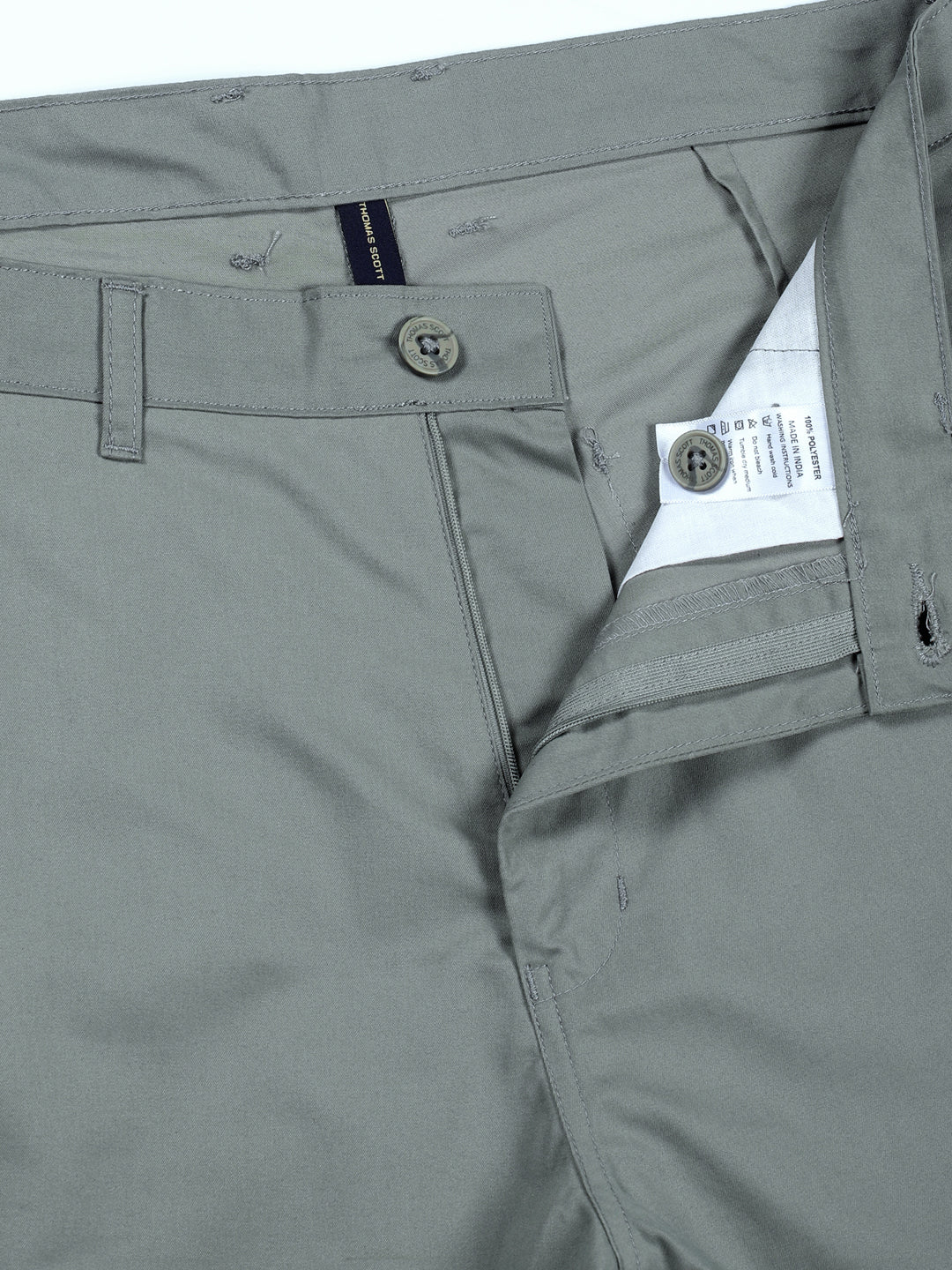 Thomas Scott Men Mint Cotton Mid-Rise Original Cargo Trouser
