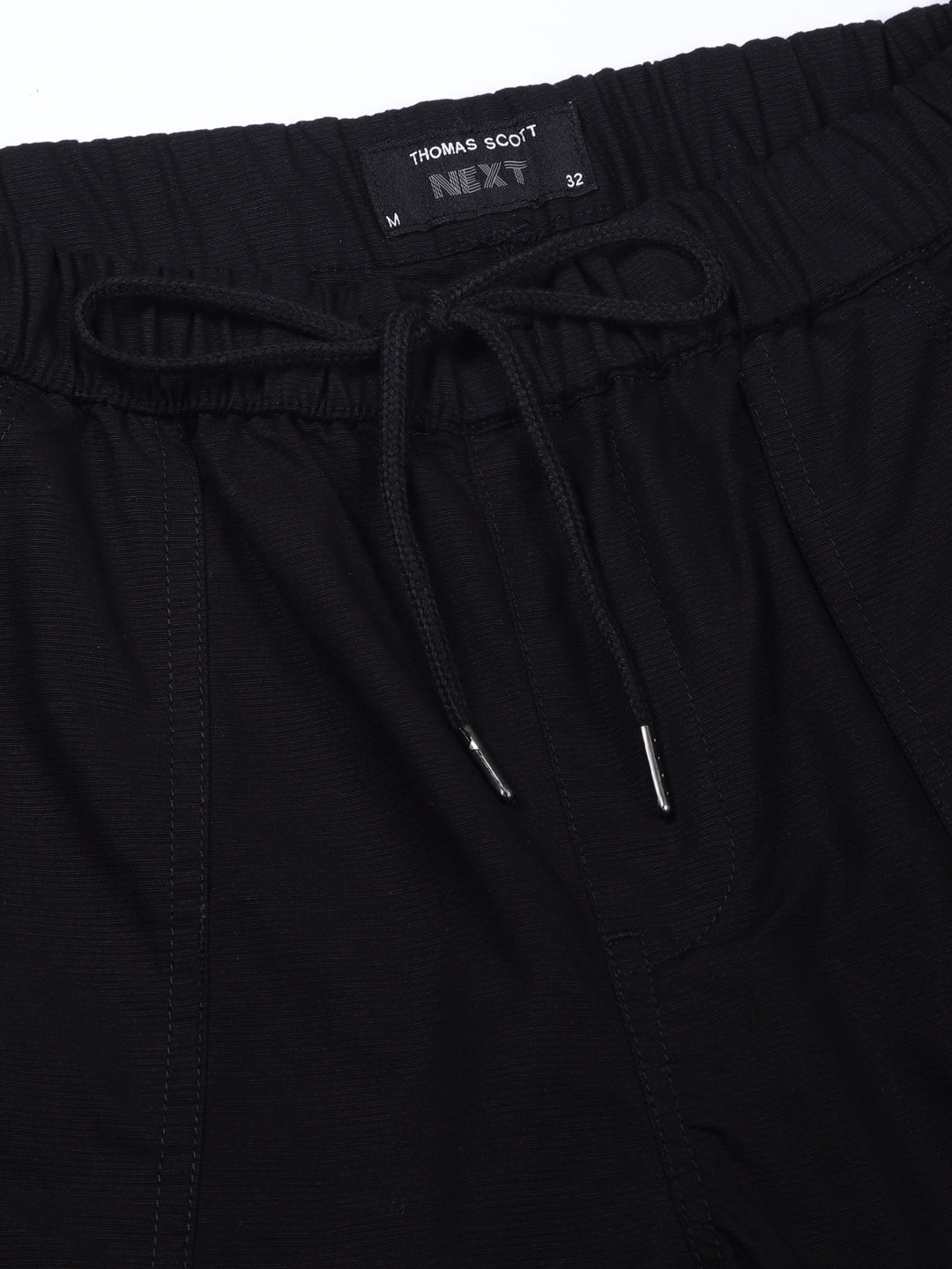 Thomas Scott Men Black Classic Slim Fit Joggers Trouser