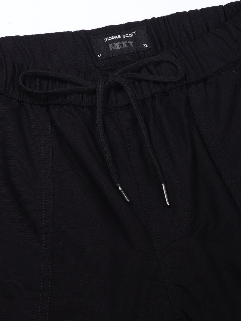 Thomas Scott Men Black Classic Slim Fit Joggers Trouser
