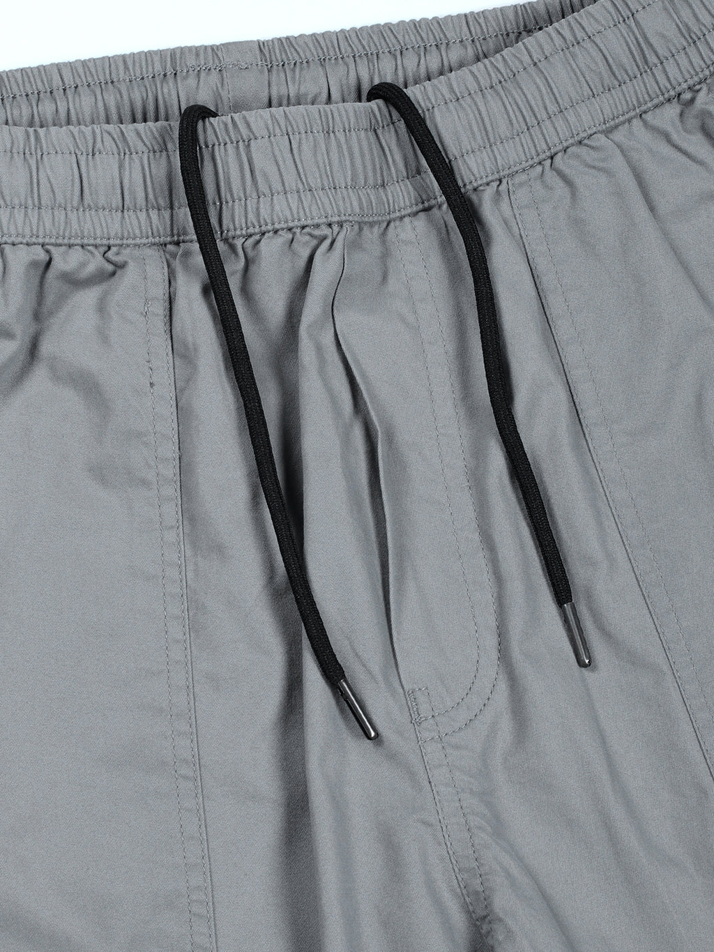 Thomas Scott Men Grey Cotton Mid-Rise Smart Cargo Trouser