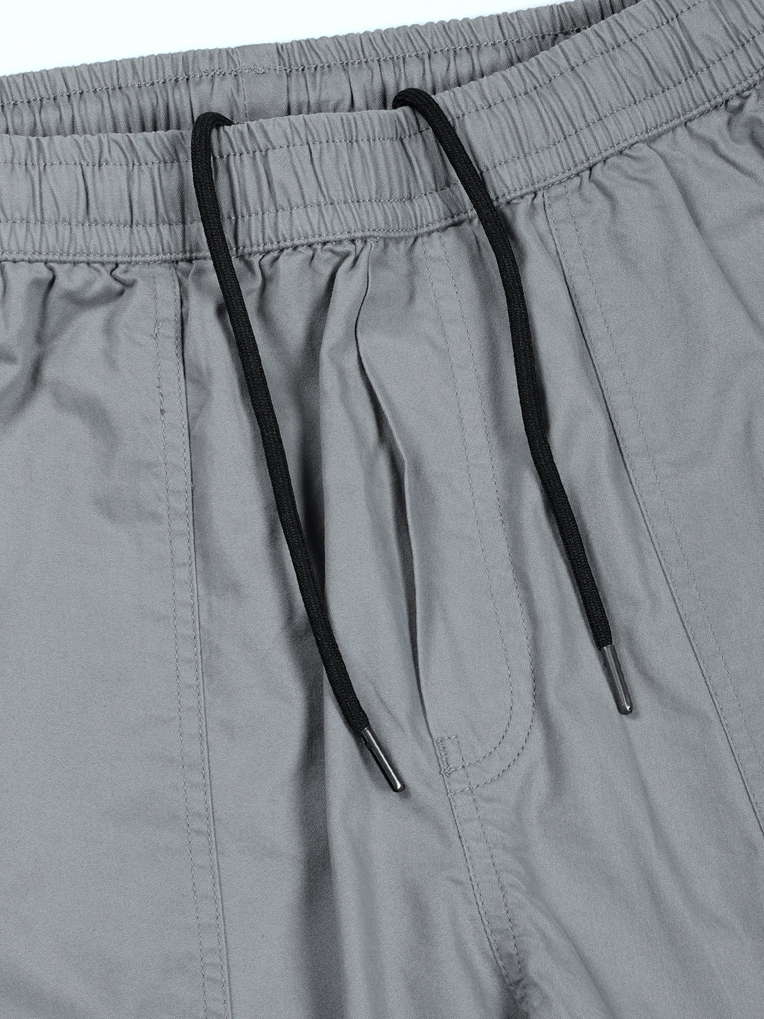 Thomas Scott Men Grey Cotton Mid-Rise Smart Cargo Trouser