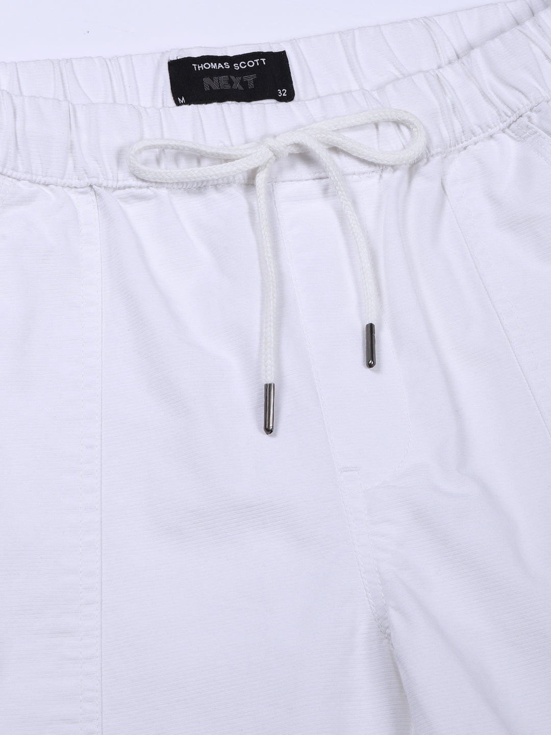 Thomas Scott Men White Classic Slim Fit Joggers Trouser