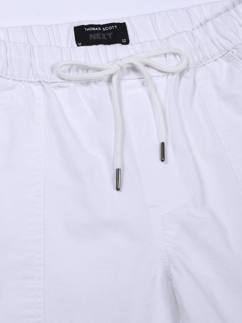Thomas Scott Men White Classic Slim Fit Joggers Trouser