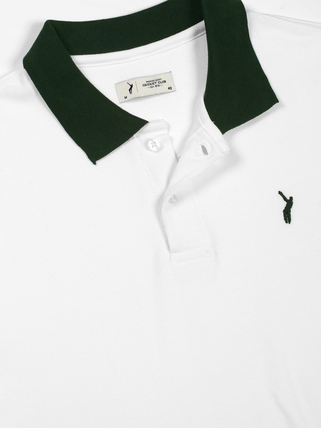 Thomas Scott Men White Polo Collar T-shirt