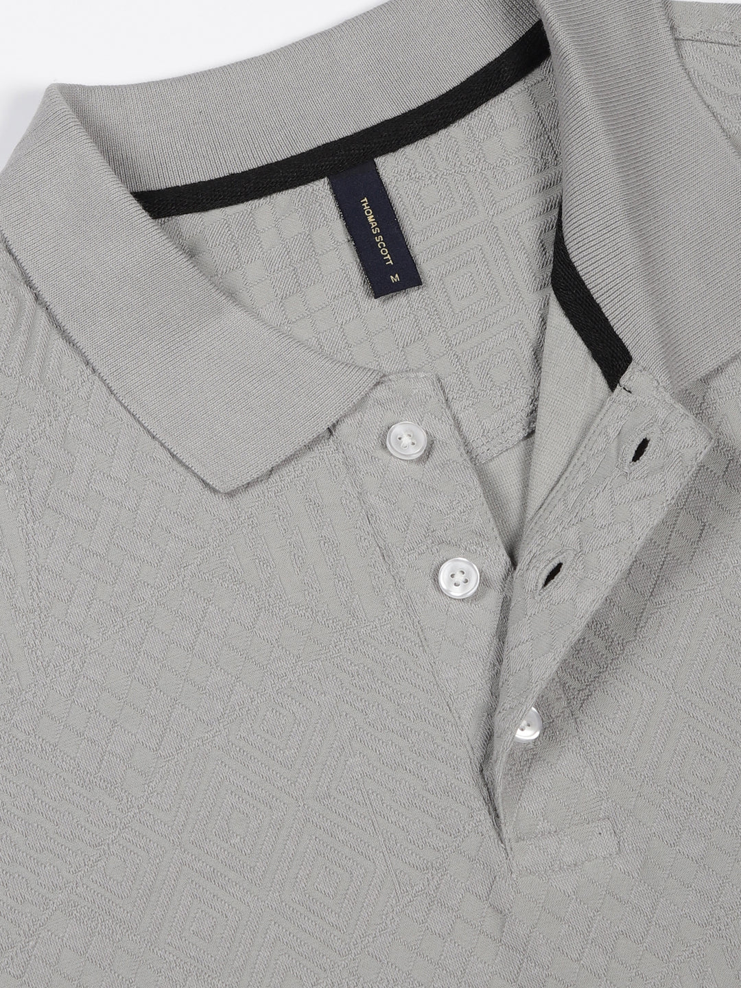 Thomas Scott Men Grey Polo Collar T-shirt