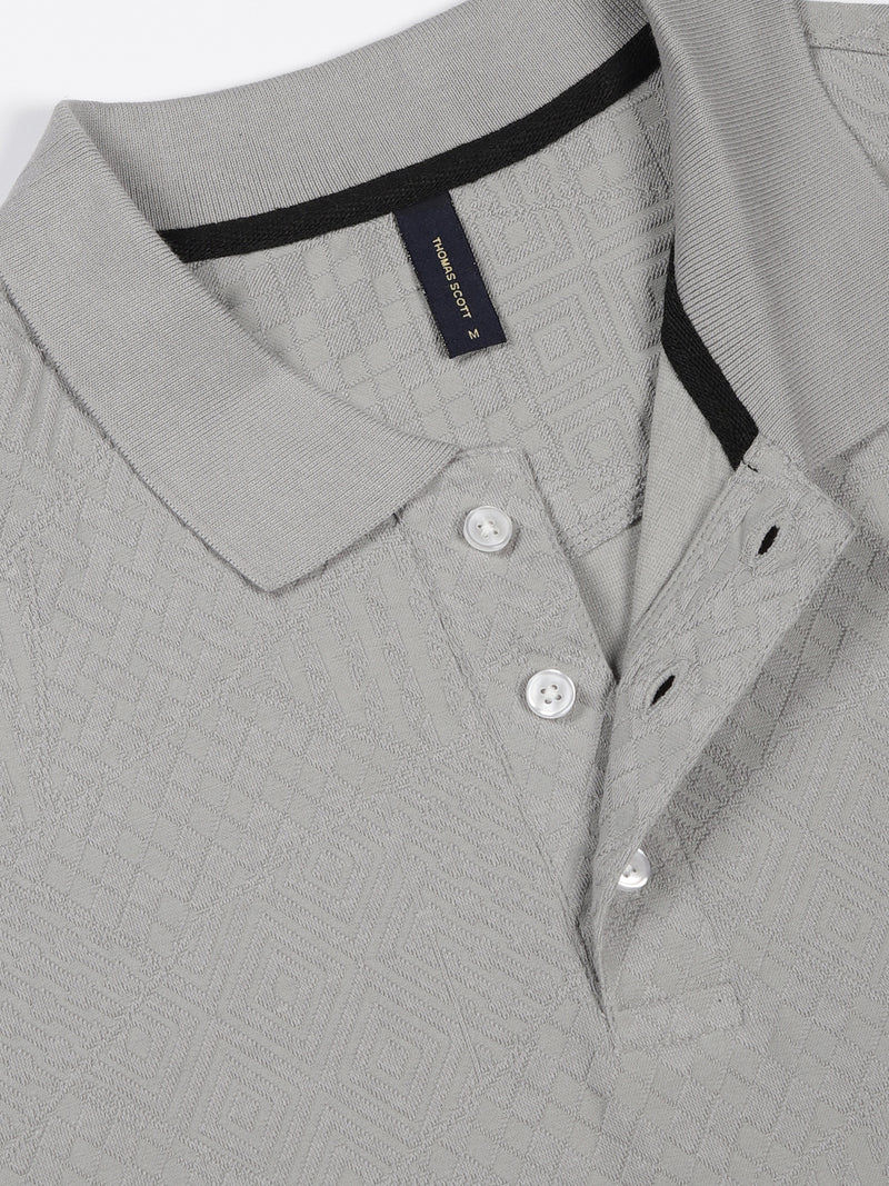 Thomas Scott Men Grey Polo Collar T-shirt