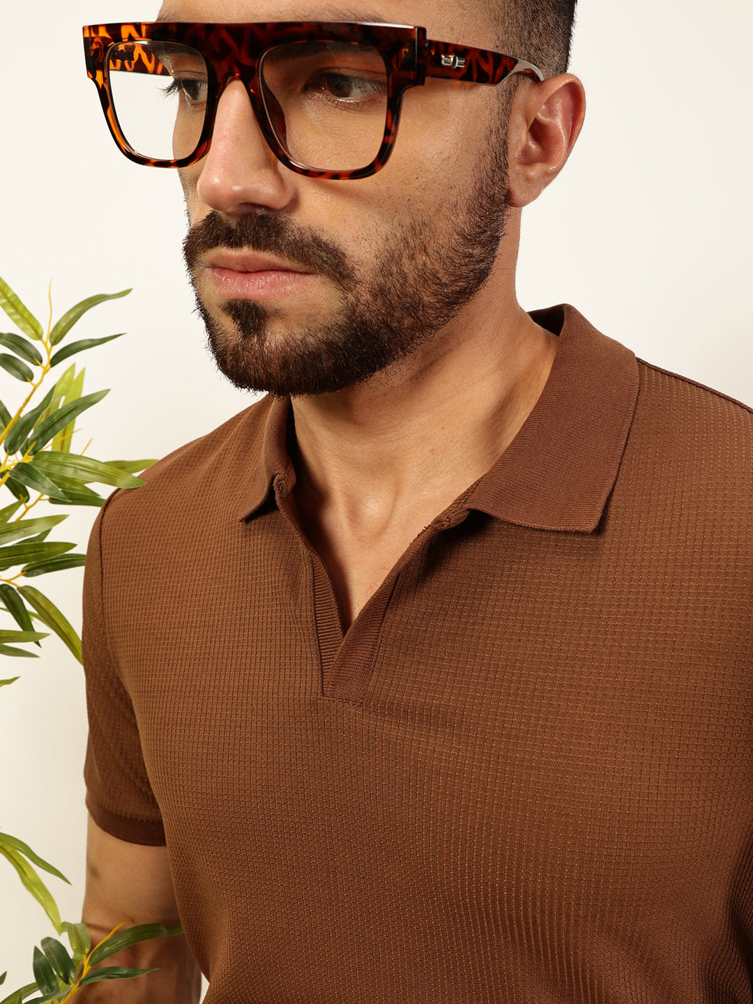 Thomas Scott Men Coffee Brown Anti Odour Solid Polo Collar T-Shirt