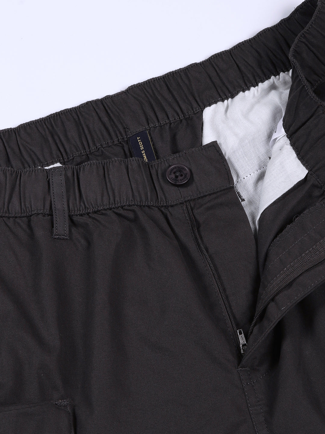 Thomas Scott Men Dark Grey Relaxed Fit Outdoor Cargo Shorts