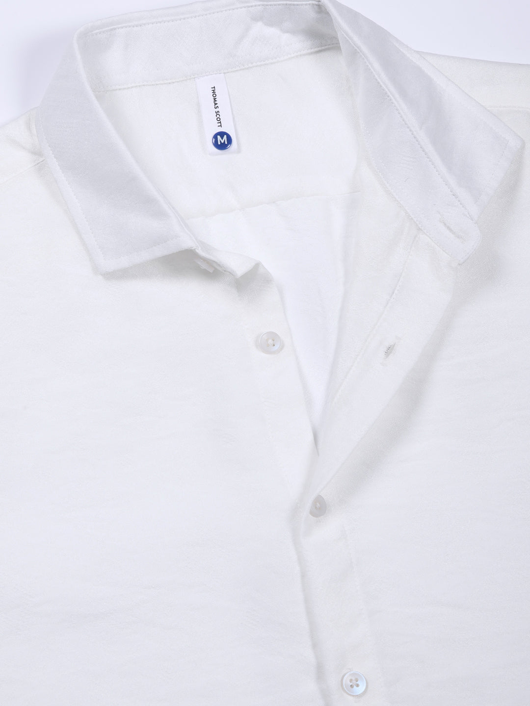 Thomas Scott Men White Slim Fit Geometric Print Casual Shirt
