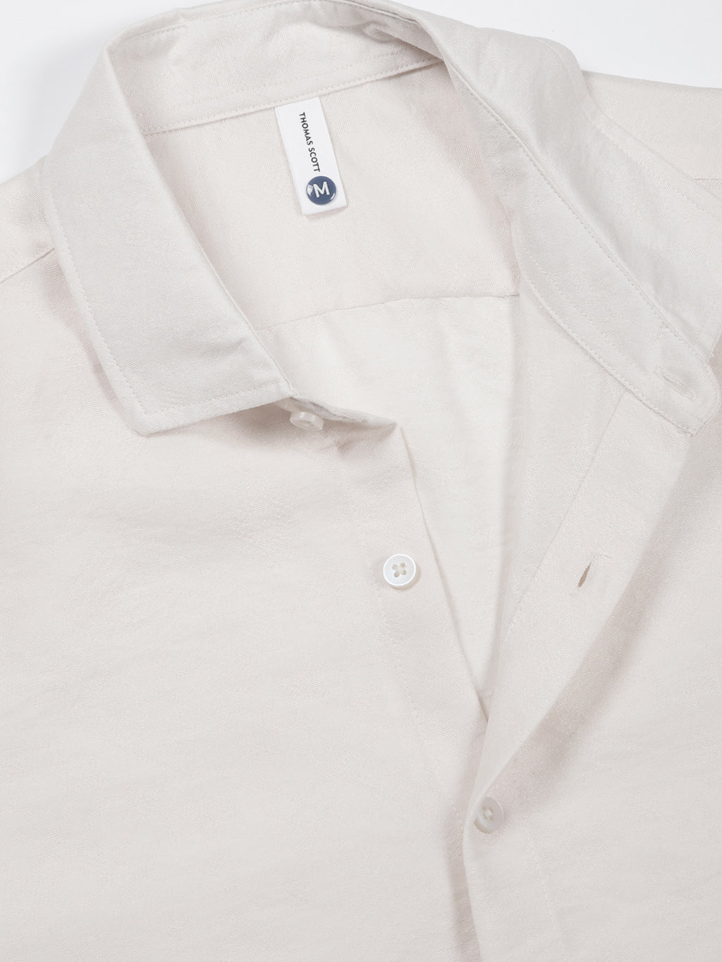 Thomas Scott Men Cream Slim Fit Geometric Print Casual Shirt
