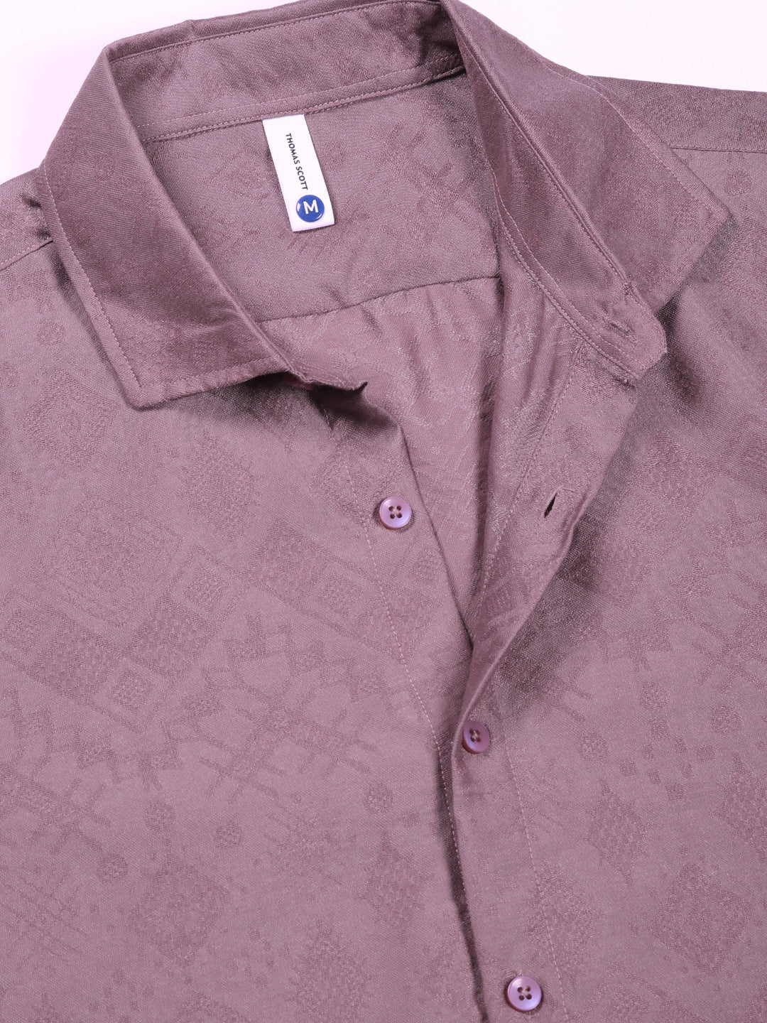 Thomas Scott Men Pink Slim Fit Geometric Print Casual Shirt