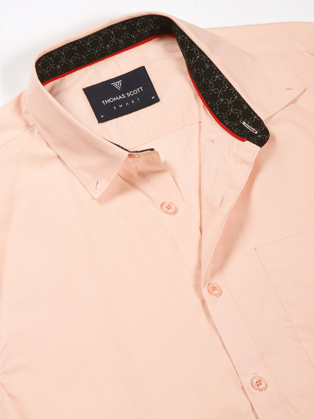 Thomas Scott Men MediumPink Slim Fit Solid Cotton Formal Shirt