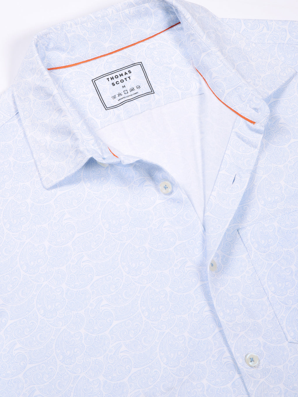Thomas Scott Men LightBlue Slim Fit Ethnic Motifs Printed Casual Shirt