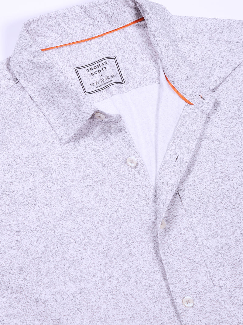 Thomas Scott Men Grey Slim Fit Abstract Printed Casual Shirt